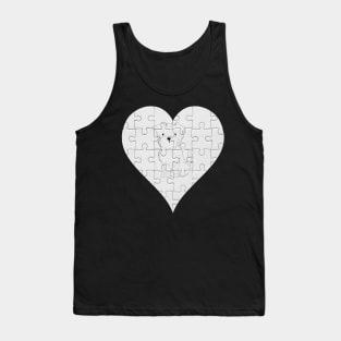 Terrier Heart Jigsaw Pieces Design - Gift for Terrier Cream White Lovers Tank Top